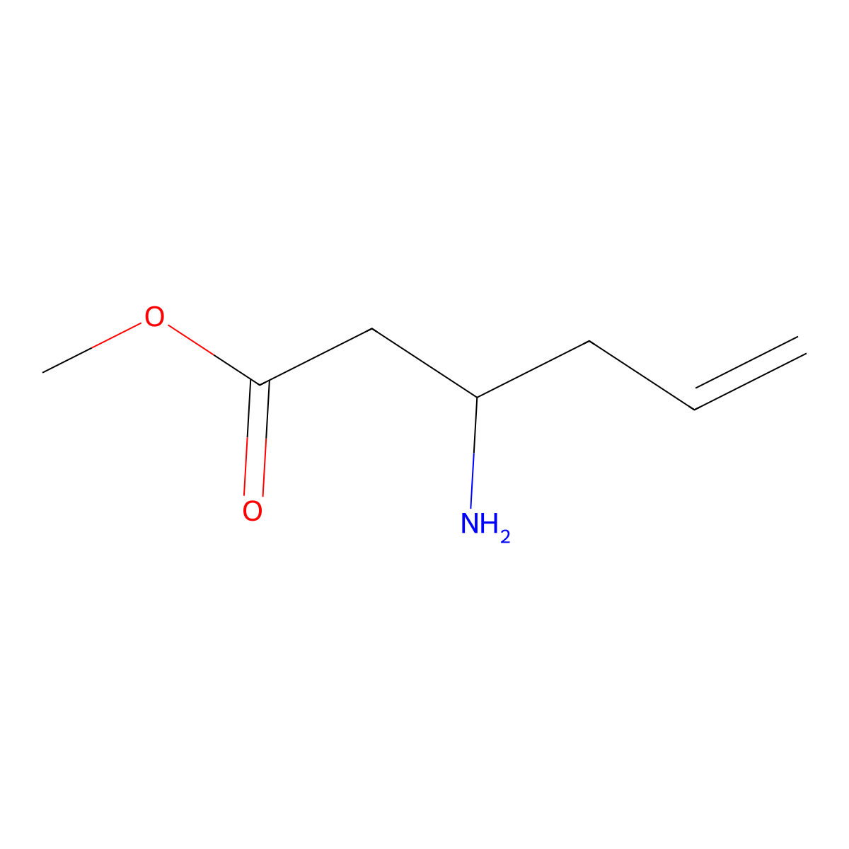 methyl (3S)-3-aminohex-5-enoate molecular structure, CAS 1314999-62-6