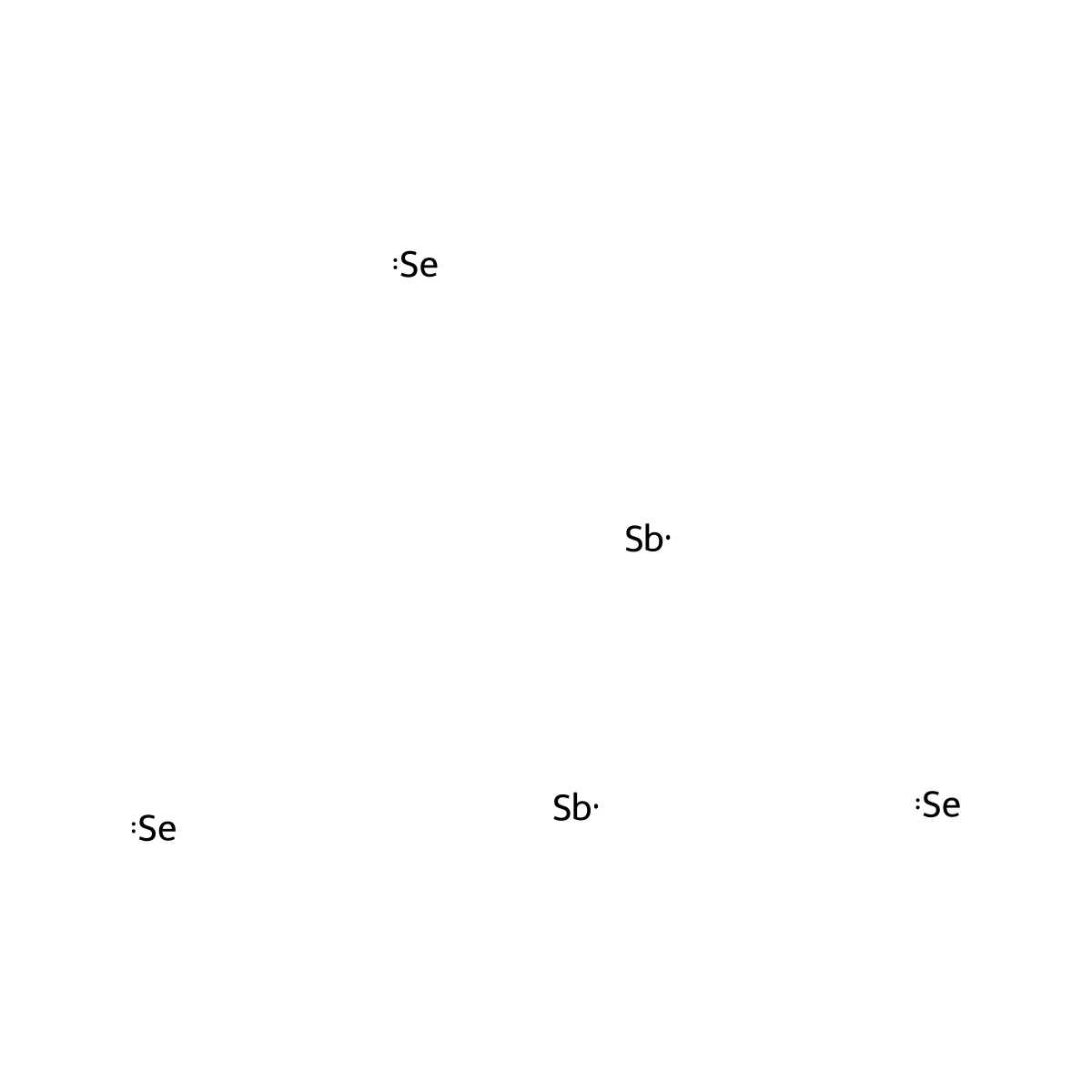 Antimony triselenide molecular structure, CAS 1315-05-5