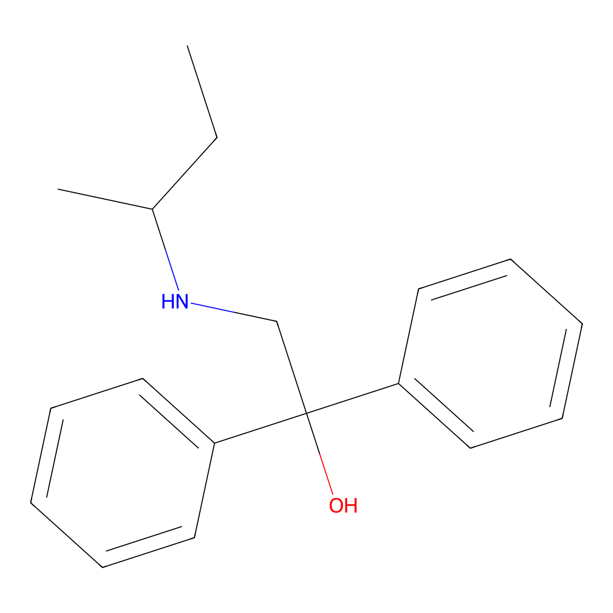 Benzhydrol, alpha-((sec-butylamino)methyl)- molecular structure, CAS 13150-35-1