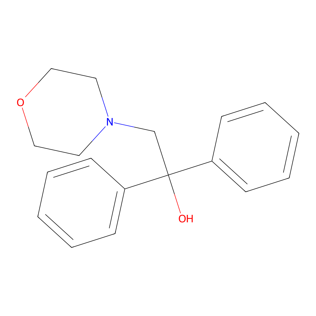 4-Morpholineethanol, alpha,alpha-diphenyl- molecular structure, CAS 13150-37-3