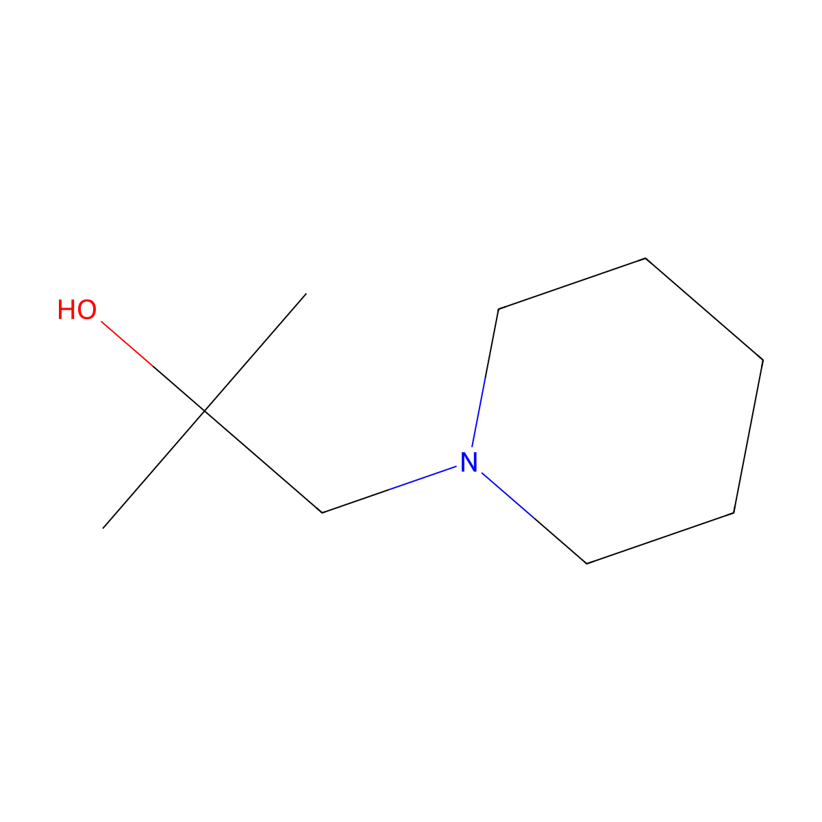 alpha,alpha-Dimethyl-1-piperidineethanol molecular structure, CAS 13150-40-8