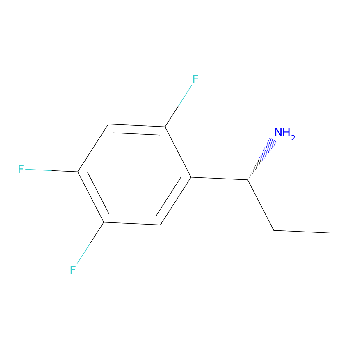 (R)-1-(2,4,5-Trifluorophenyl)propan-1-amine molecular structure, CAS 1315000-78-2
