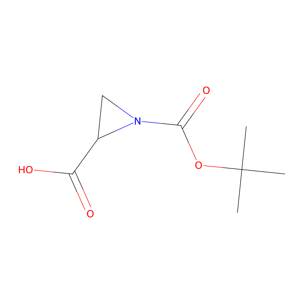 (2S)-1-Boc-aziridine-2-carboxylic acid molecular structure, CAS 1315000-92-0