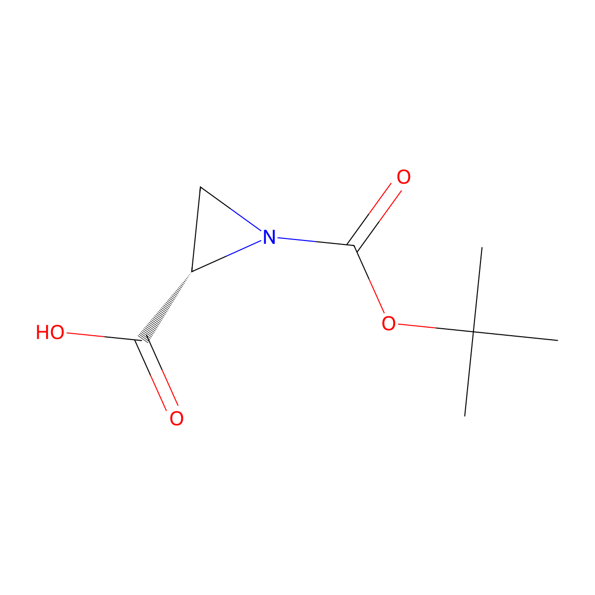 (2S)-1-Boc-aziridine-2-carboxylic acid molecular structure, CAS 1315000-92-0