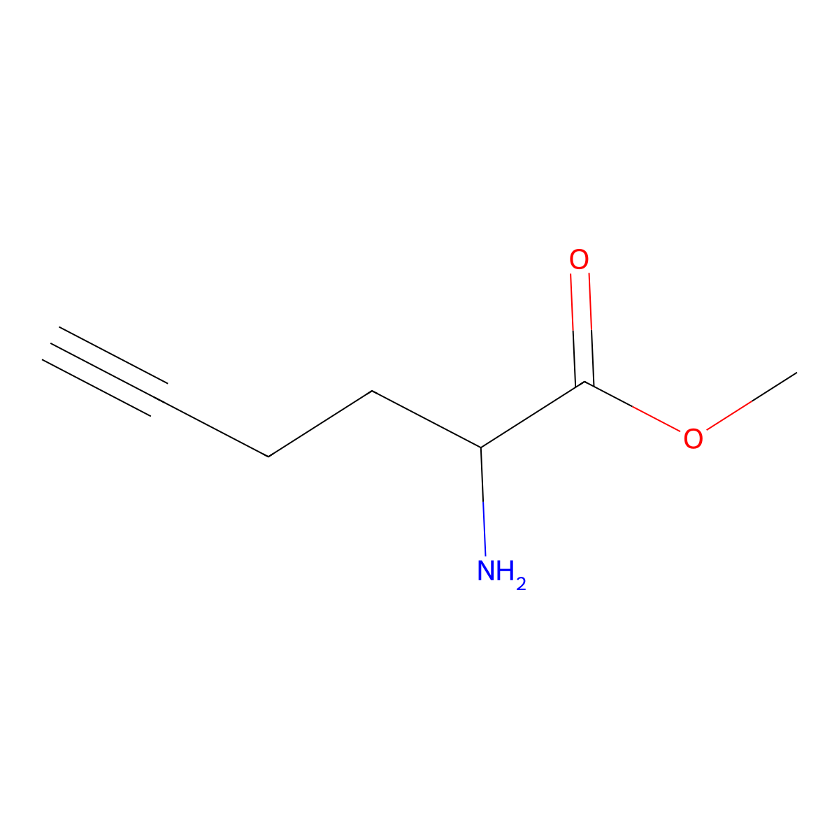 methyl (2R)-2-aminohex-5-ynoate molecular structure, CAS 1315001-10-5