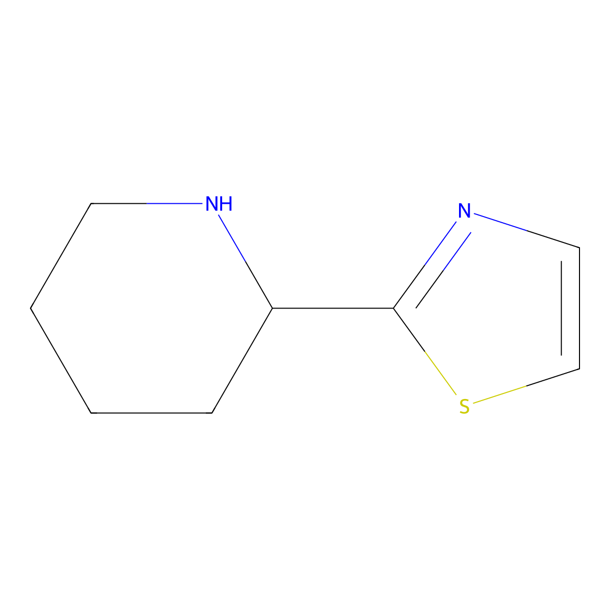 (2S)-2-(1,3-Thiazol-2-YL)piperidine molecular structure, CAS 1315001-14-9