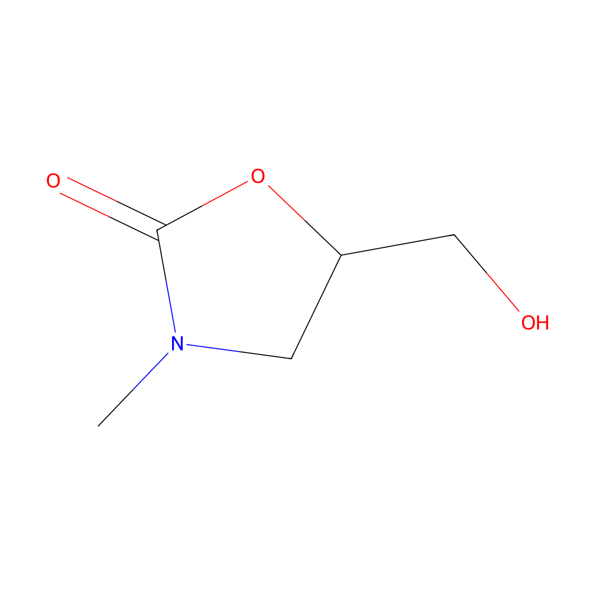 (R)-5-(Hydroxymethyl)-3-methyloxazolidin-2-one molecular structure, CAS 1315020-11-1