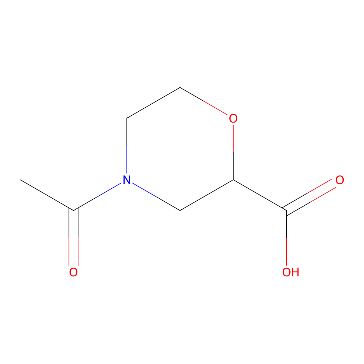 (R)-4-Acetylmorpholine-2-carboxylic acid molecular structure, CAS 1315052-11-9