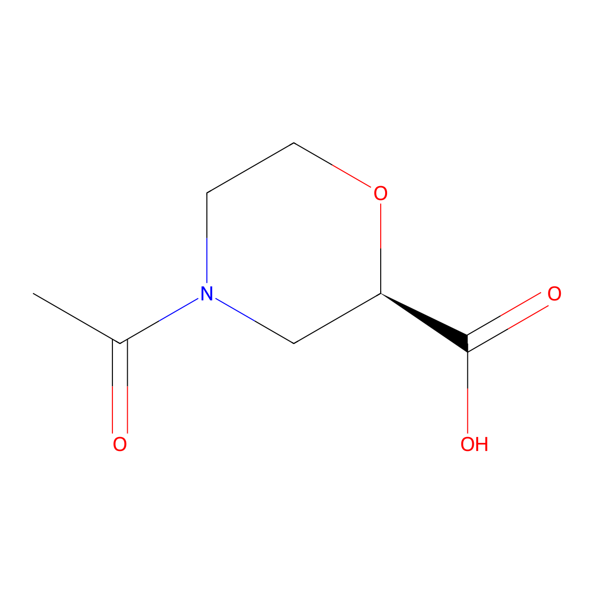 (R)-4-Acetylmorpholine-2-carboxylic acid molecular structure, CAS 1315052-11-9