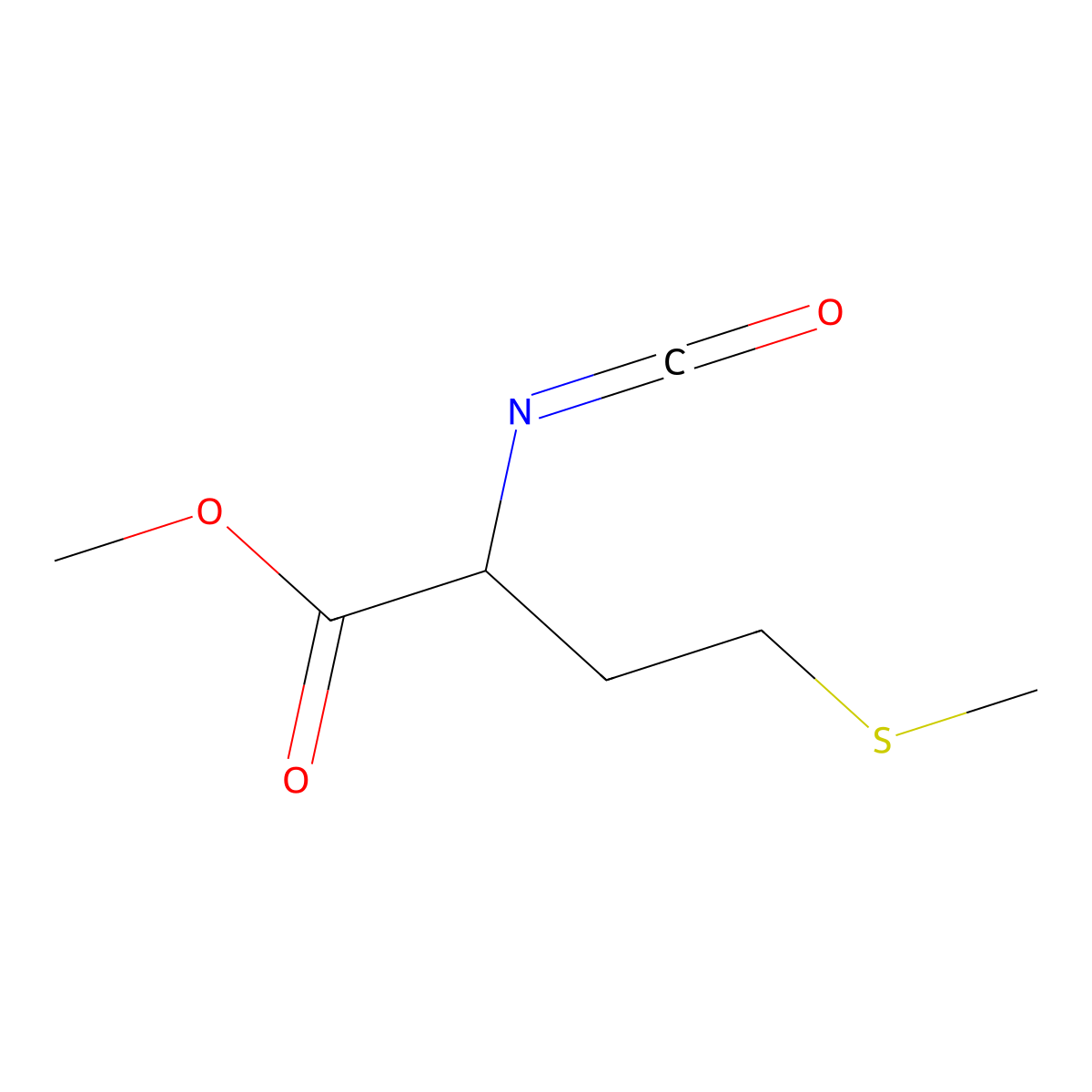methyl (2R)-2-isocyanato-4-(methylsulfanyl)butanoate molecular structure, CAS 1315053-82-7
