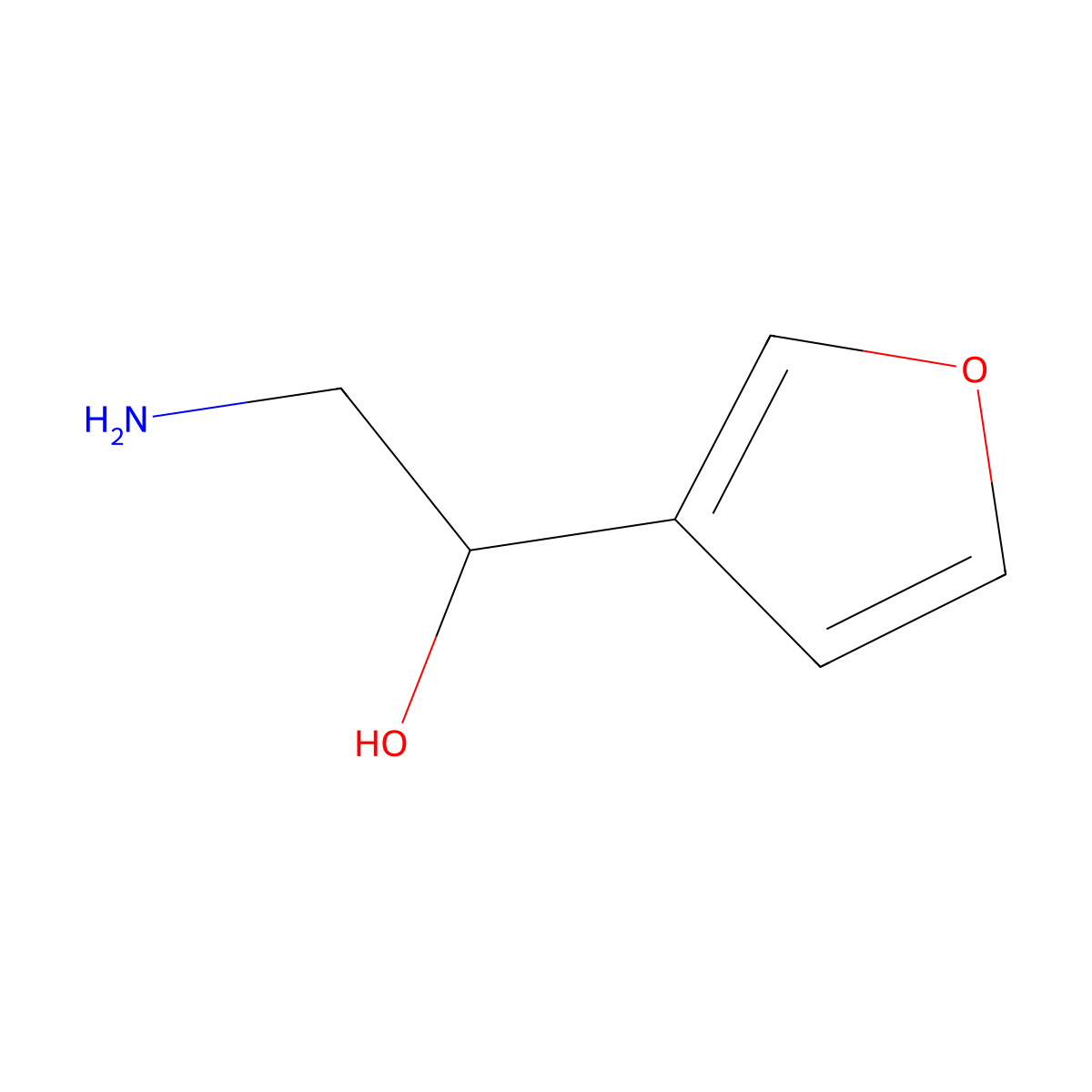 2-Amino-1-(furan-3-yl)ethan-1-ol molecular structure, CAS 1315059-83-6
