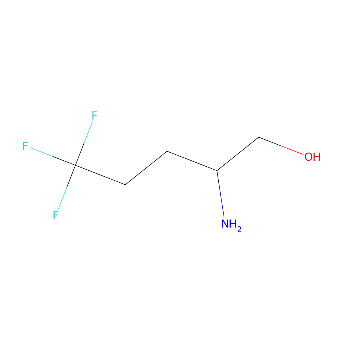 2-Amino-5,5,5-trifluoropentan-1-ol molecular structure, CAS 1315059-88-1