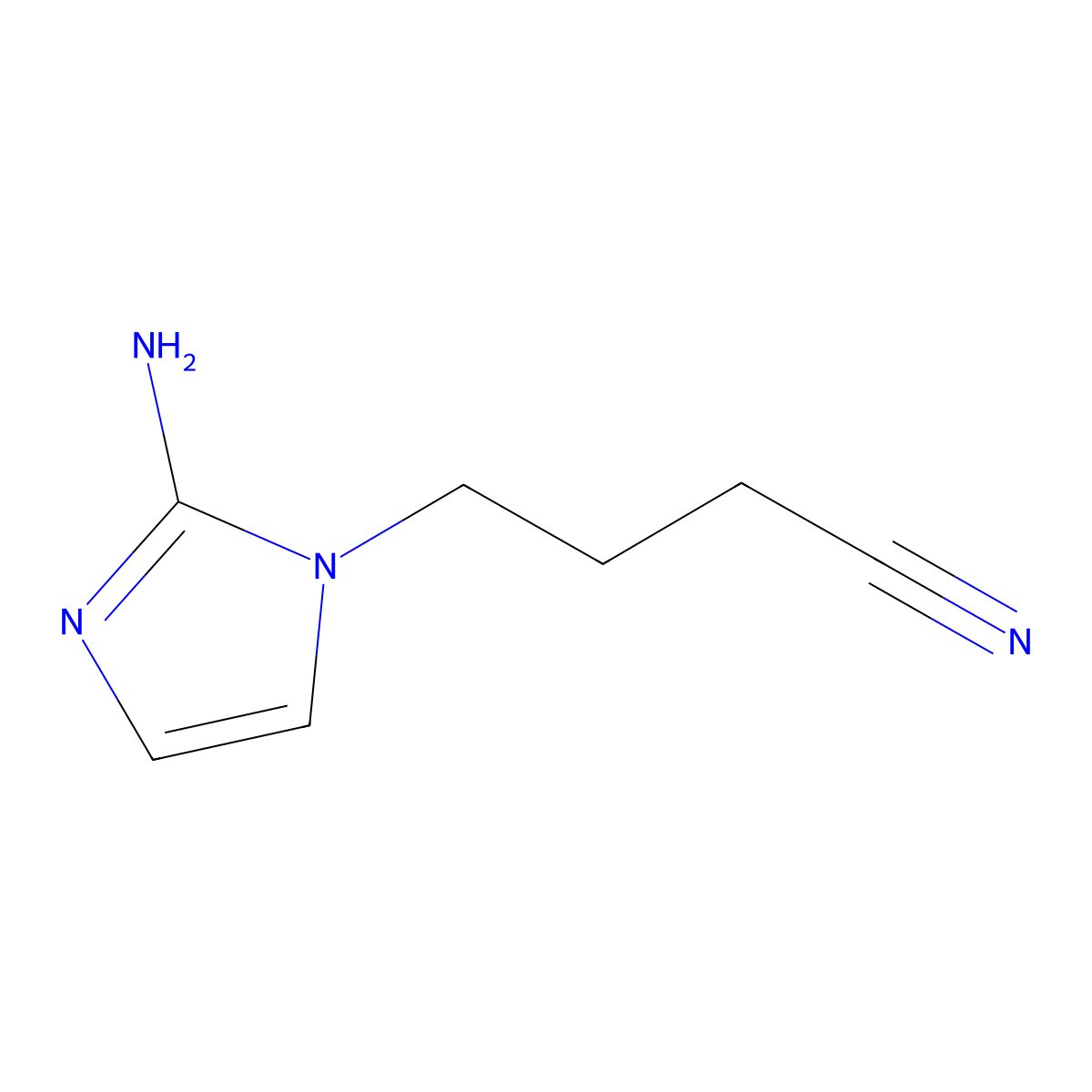 4-(2-Amino-1H-imidazol-1-yl)butanenitrile molecular structure, CAS 1315059-92-7