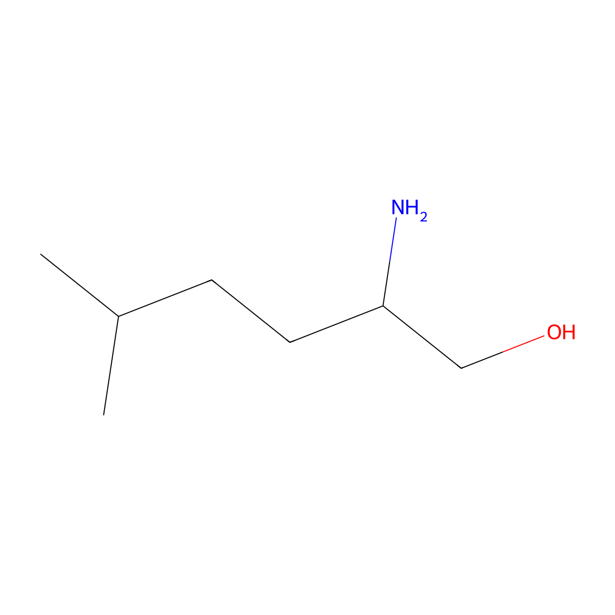 2-Amino-5-methylhexan-1-ol molecular structure, CAS 1315060-37-7