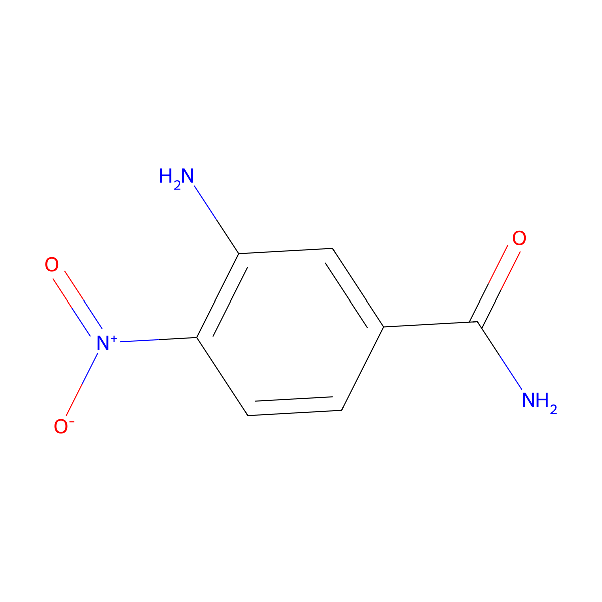 3-Amino-4-nitrobenzamide molecular structure, CAS 131508-15-1