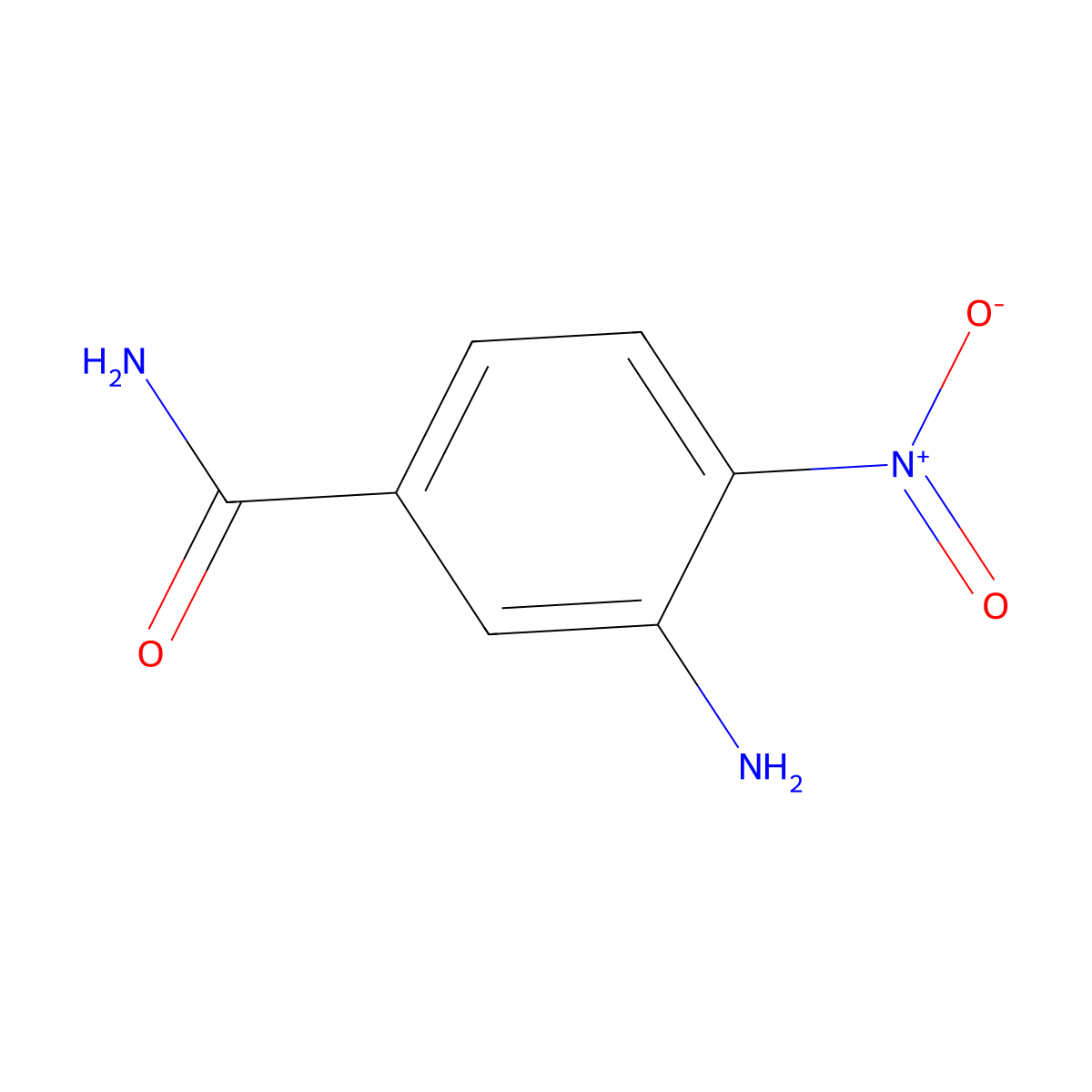 3-Amino-4-nitrobenzamide molecular structure, CAS 131508-15-1