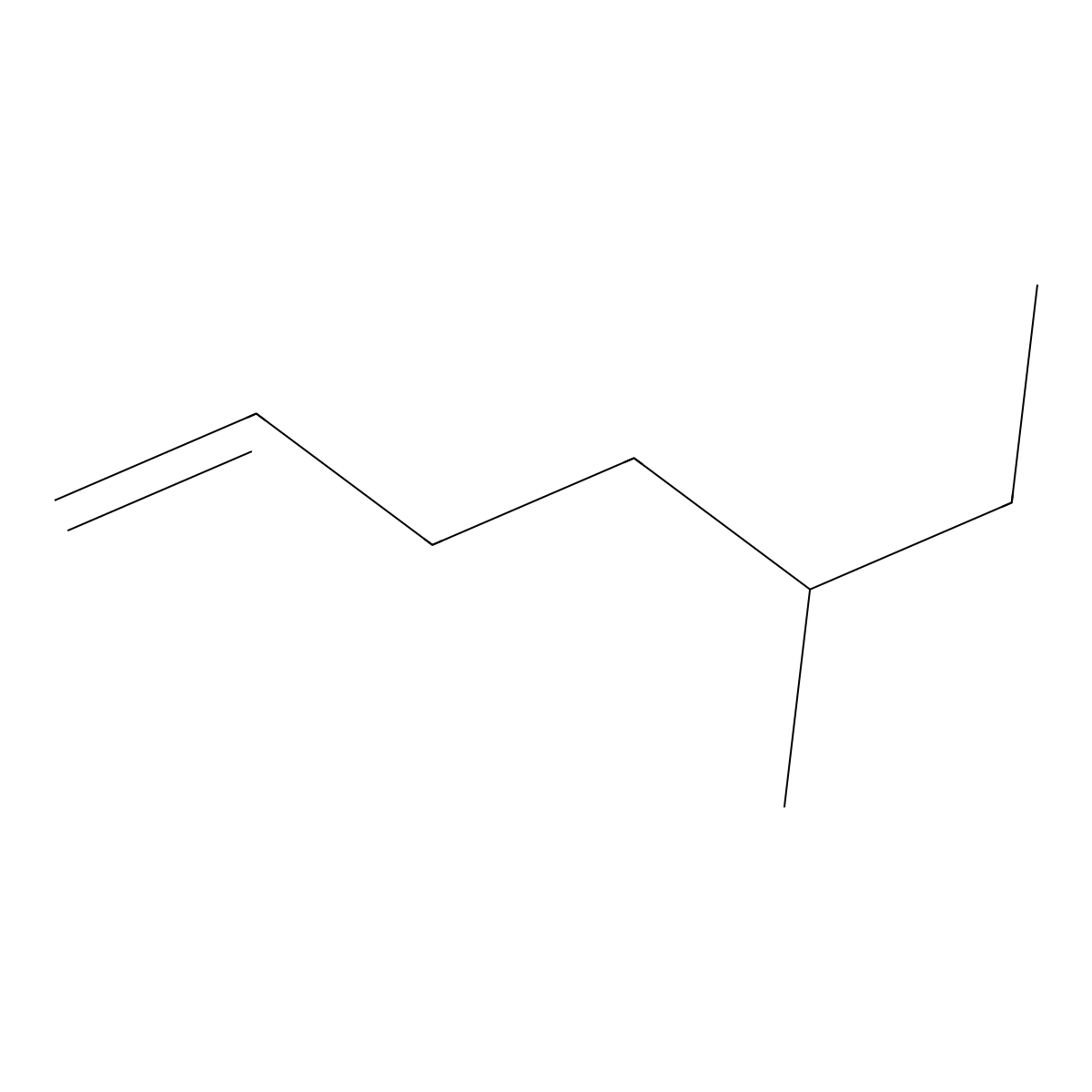 1-Heptene, 5-methyl- molecular structure, CAS 13151-04-7