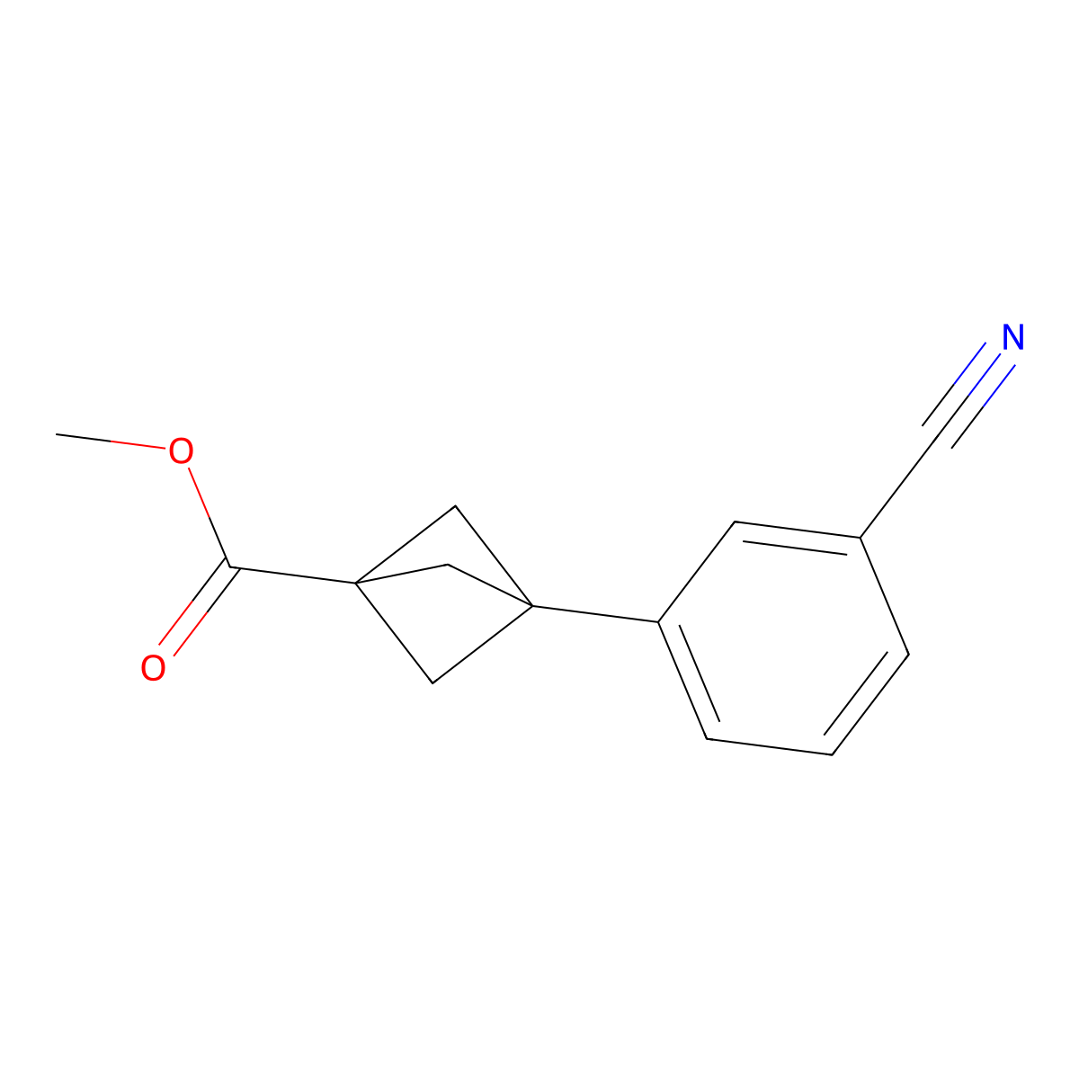 Methyl 3-(3-cyanophenyl)bicyclo[1.1.1]pentane-1-carboxylate molecular structure, CAS 131515-51-0