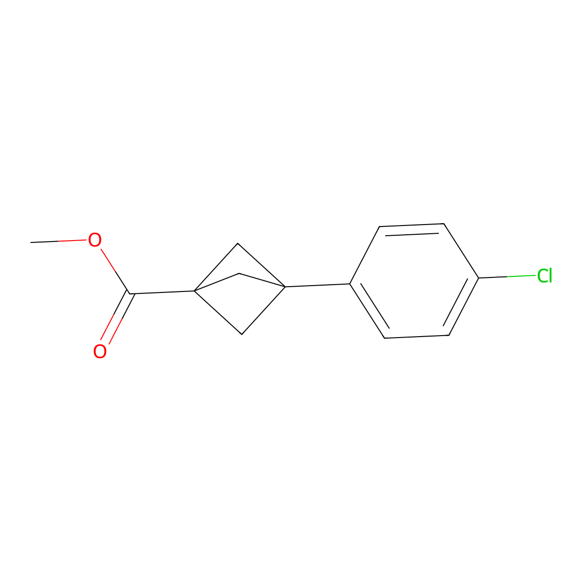 Methyl 3-(4-chlorophenyl)bicyclo[1.1.1]pentane-1-carboxylate molecular structure, CAS 131515-52-1