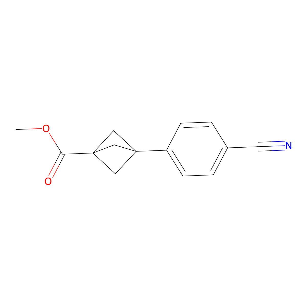 Methyl 3-(4-cyanophenyl)bicyclo[1.1.1]pentane-1-carboxylate molecular structure, CAS 131515-53-2