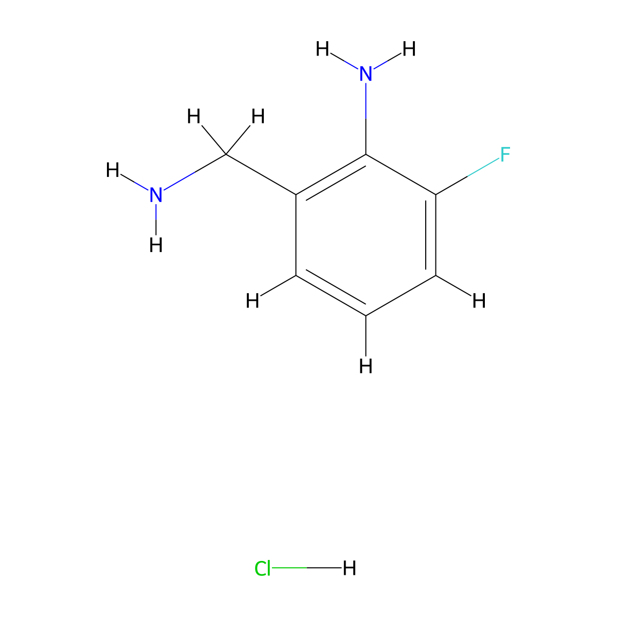 2-(Aminomethyl)-6-fluoroaniline hydrochloride molecular structure, CAS 1315180-01-8