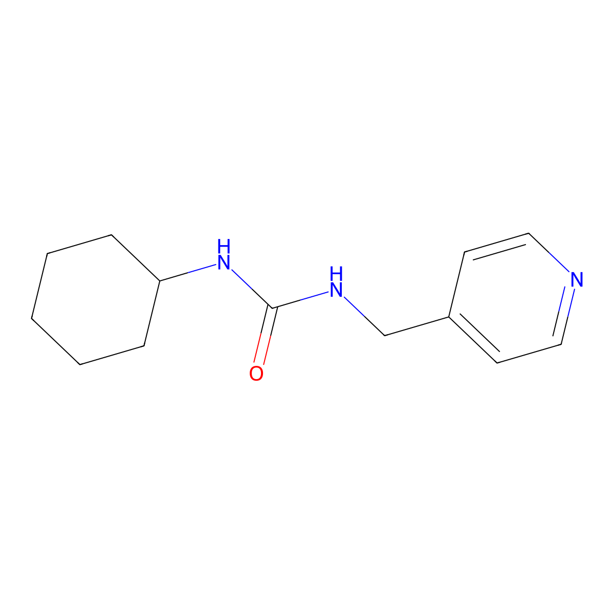 1-Cyclohexyl-3-(pyridin-4-ylmethyl)urea molecular structure, CAS 131519-56-7