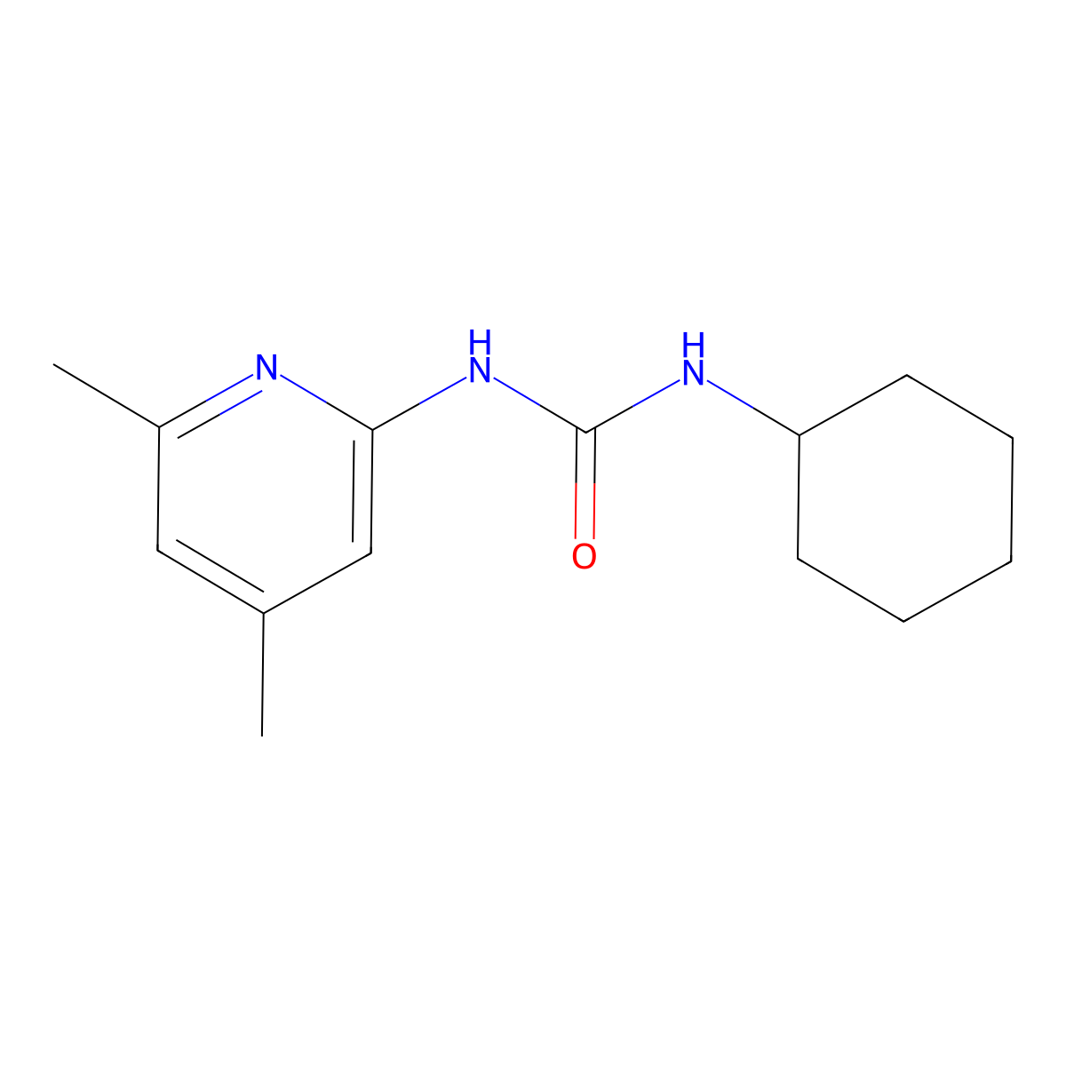 1-Cyclohexyl-3-(4,6-dimethylpyridin-2-yl)urea molecular structure, CAS 131519-59-0