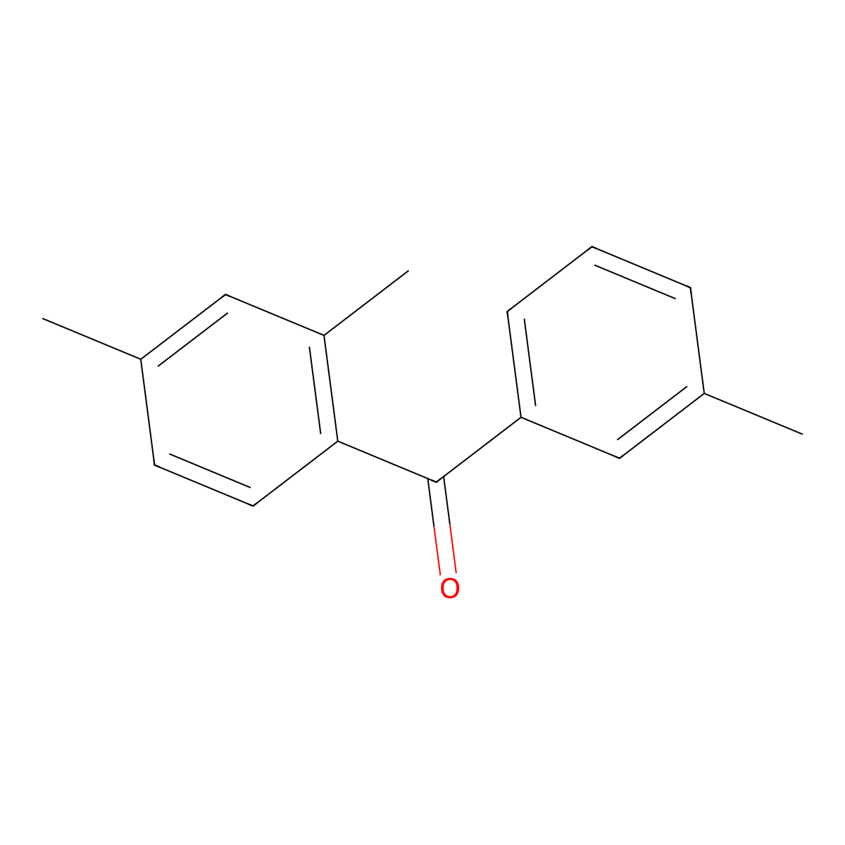 (2,4-Dimethylphenyl)-(3-methylphenyl)methanone molecular structure, CAS 13152-95-9
