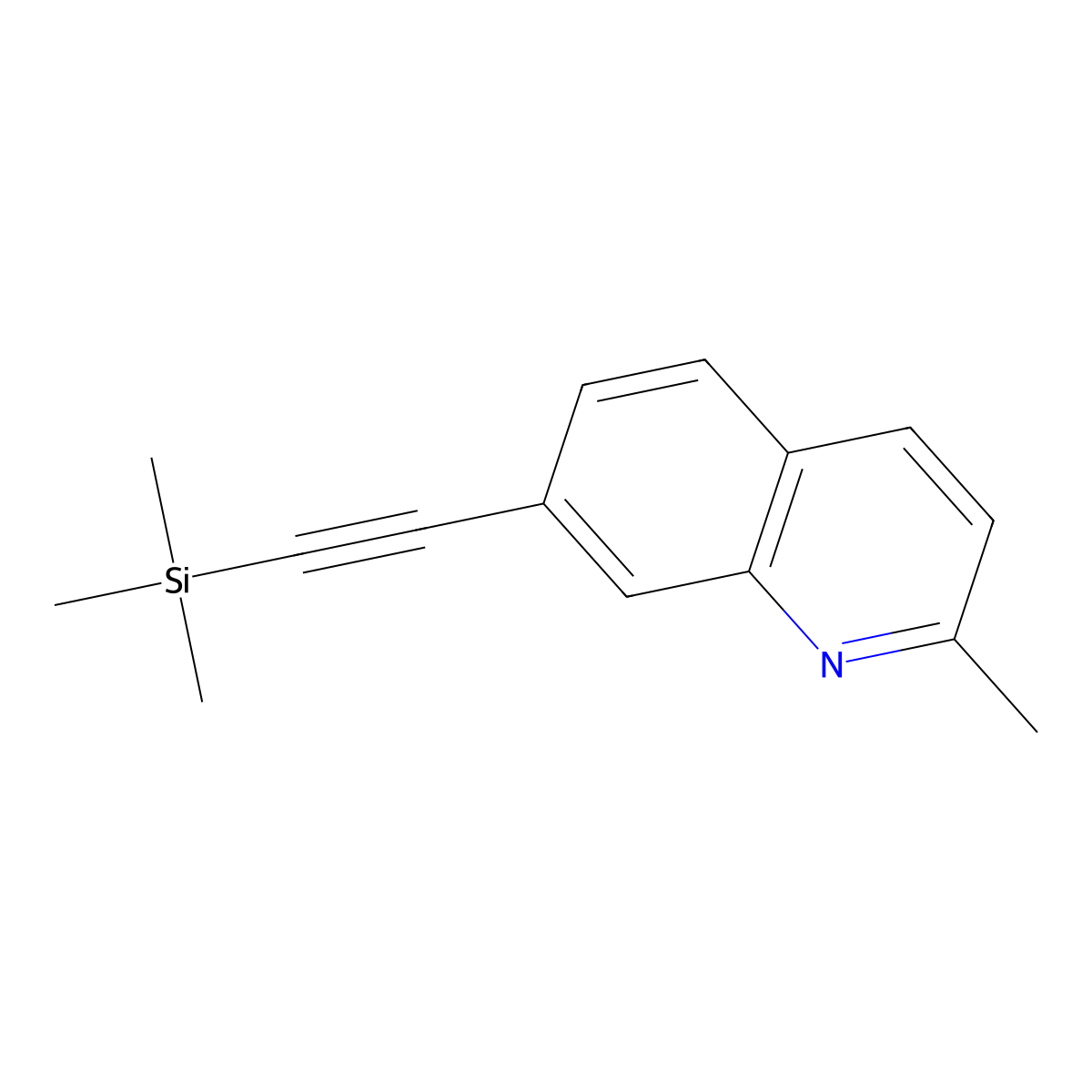2-Methyl-7-((trimethylsilyl)ethynyl)quinoline molecular structure, CAS 1315248-50-0