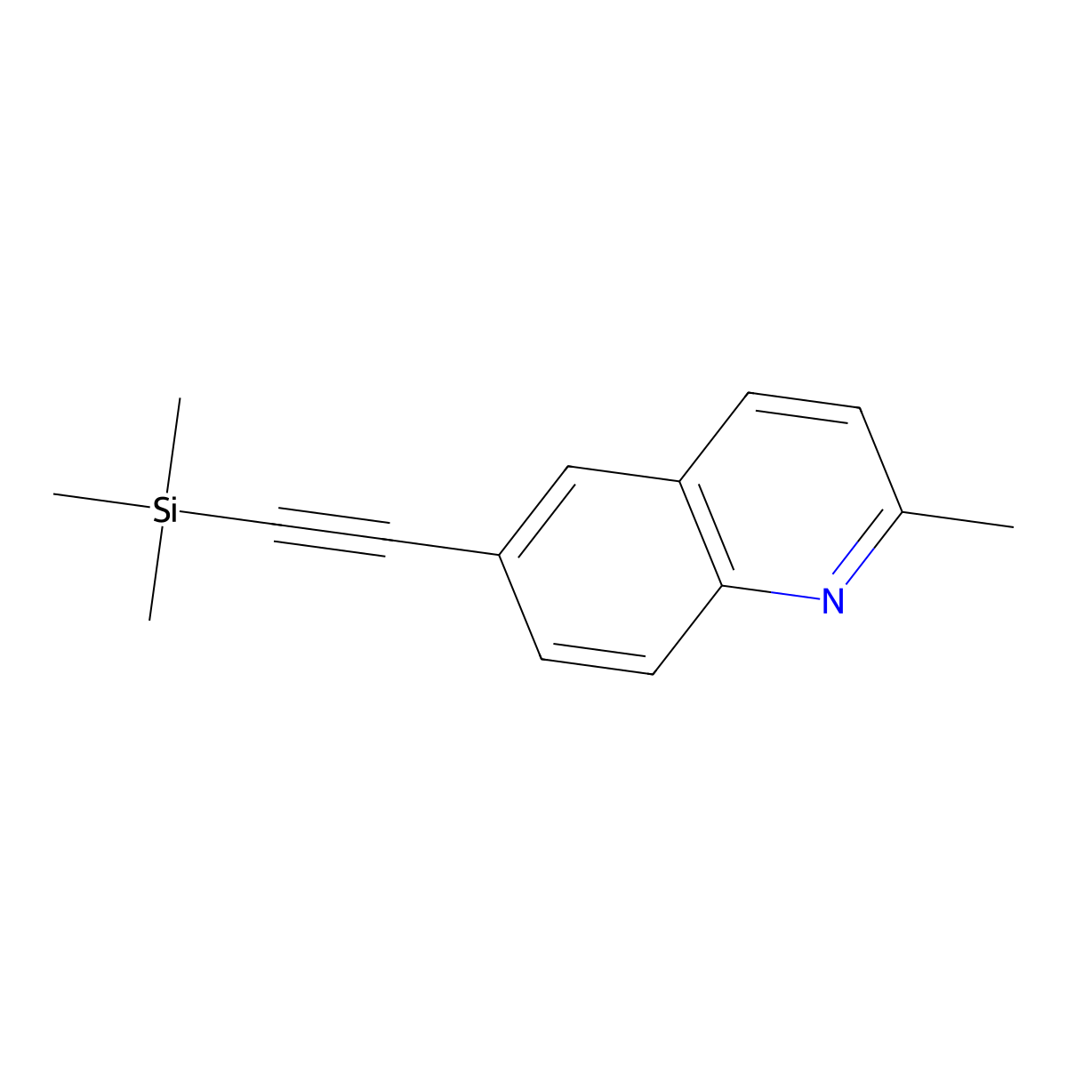 2-Methyl-6-[2-(trimethylsilyl)ethynyl]quinoline molecular structure, CAS 1315248-52-2