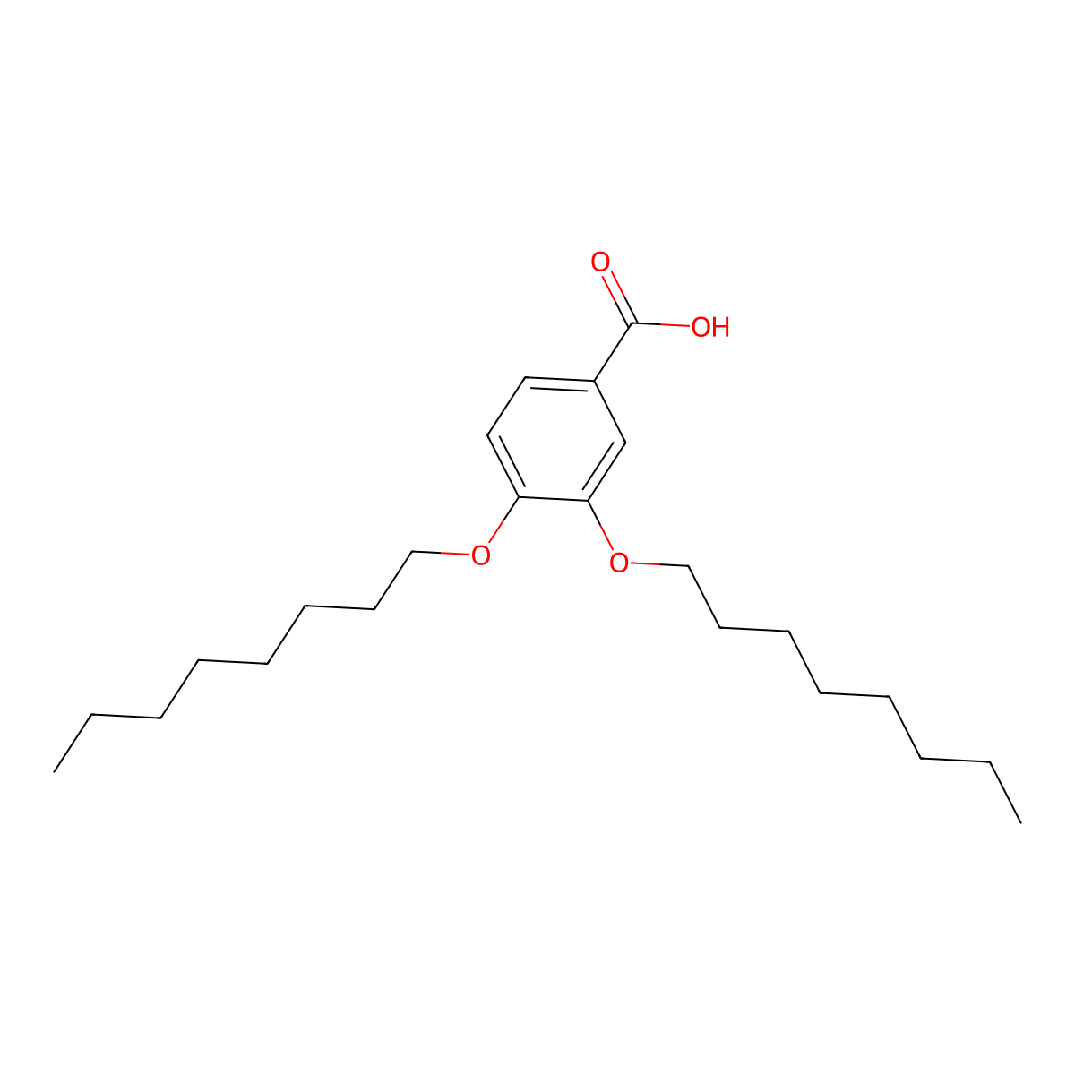 3,4-Bis(octyloxy)benzoic acid molecular structure, CAS 131525-56-9