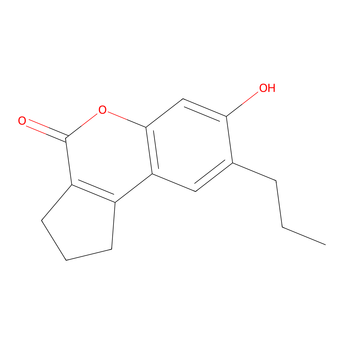 7-hydroxy-8-propyl-2,3-dihydrocyclopenta[c]chromen-4(1H)-one molecular structure, CAS 131526-90-4