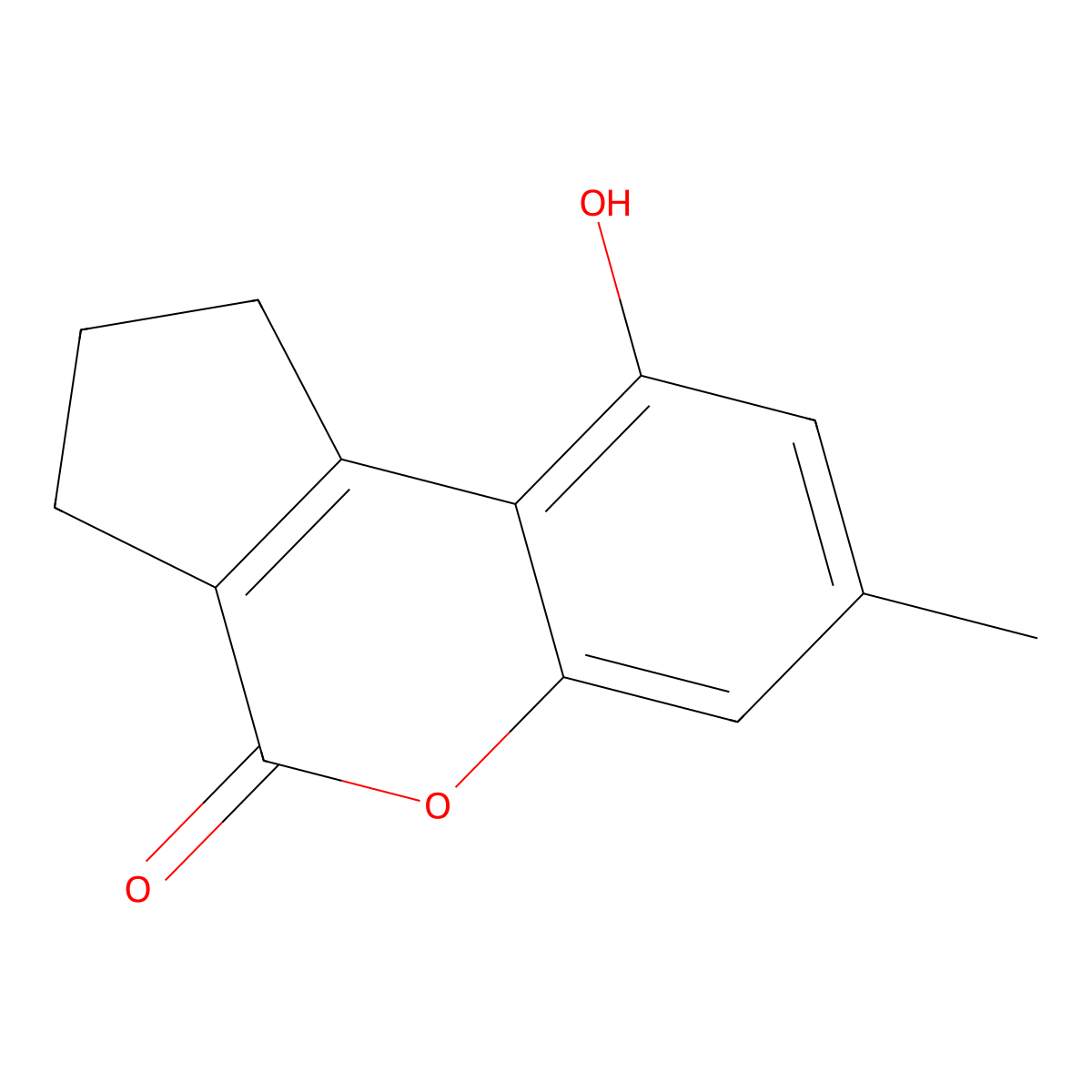 9-hydroxy-7-methyl-2,3-dihydrocyclopenta[c]chromen-4(1H)-one molecular structure, CAS 131526-95-9