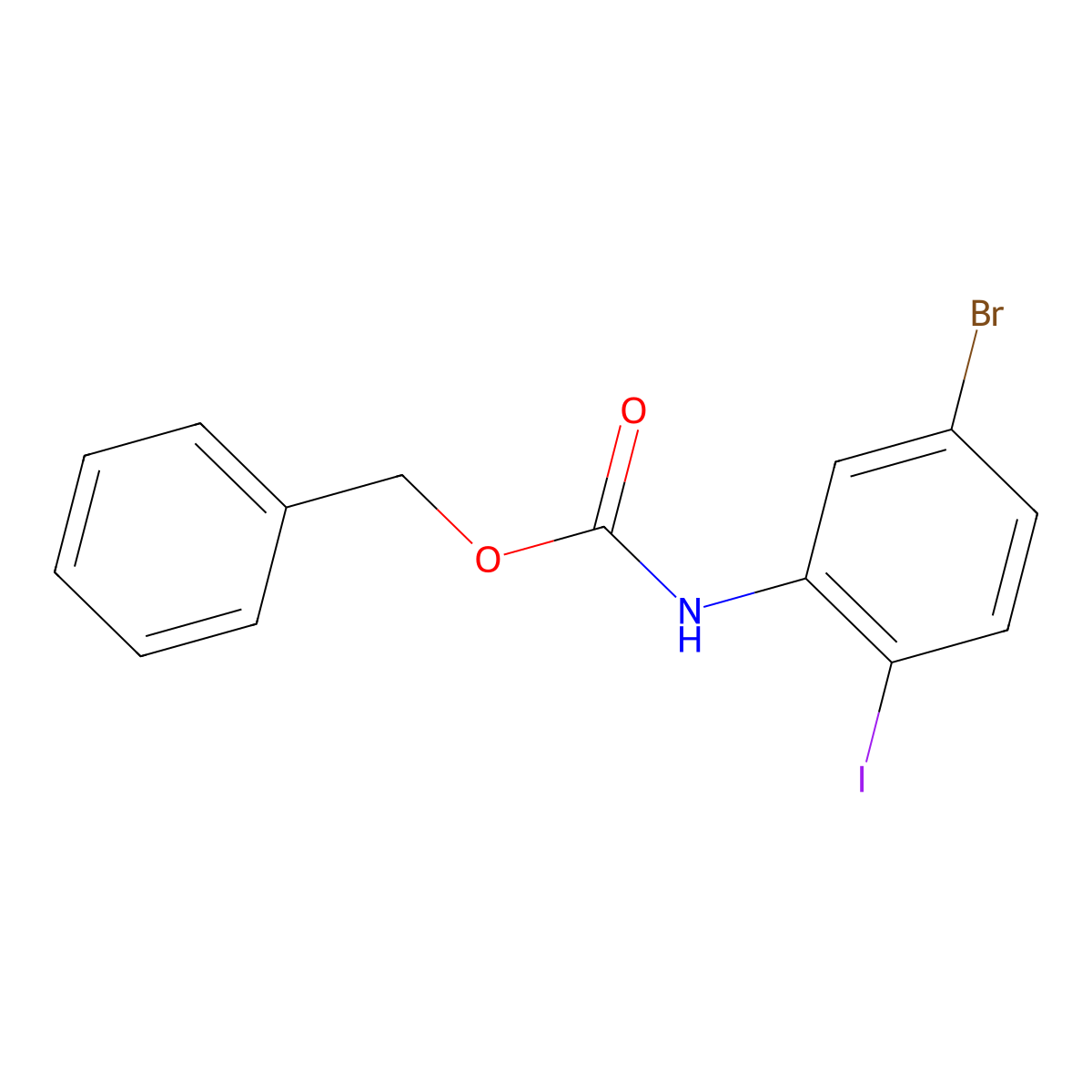 benzyl N-(5-bromo-2-iodophenyl)carbamate molecular structure, CAS 1315267-65-2