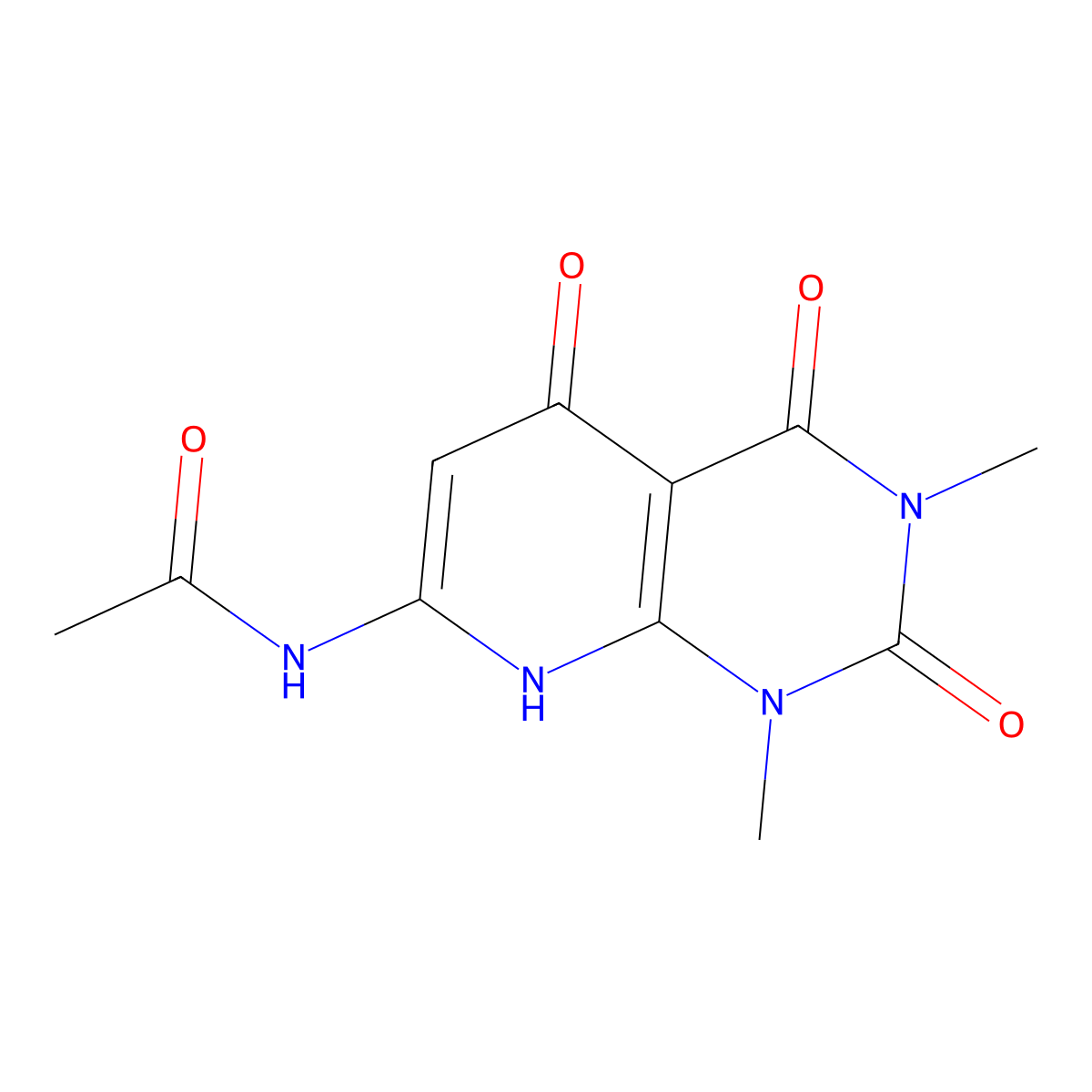 N-(1,3-dimethyl-2,4,5-trioxo-1,2,3,4,5,8-hexahydropyrido[2,3-d]pyrimidin-7-yl)acetamide molecular structure, CAS 131527-07-6