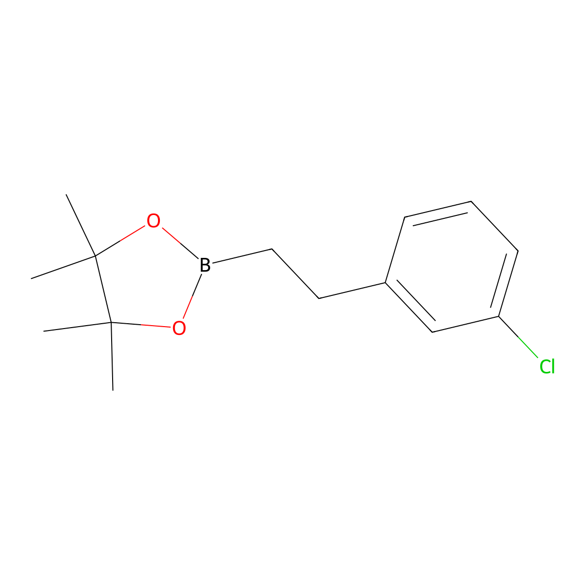 2-(3-Chlorophenethyl)-4,4,5,5-tetramethyl-1,3,2-dioxaborolane molecular structure, CAS 1315277-53-2