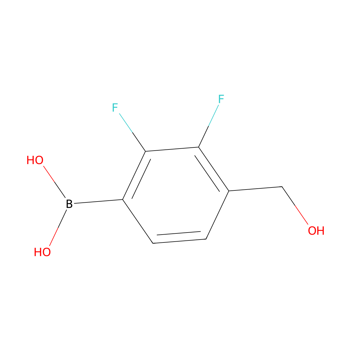 (2,3-Difluoro-4-(hydroxymethyl)phenyl)boronic acid molecular structure, CAS 1315281-32-3