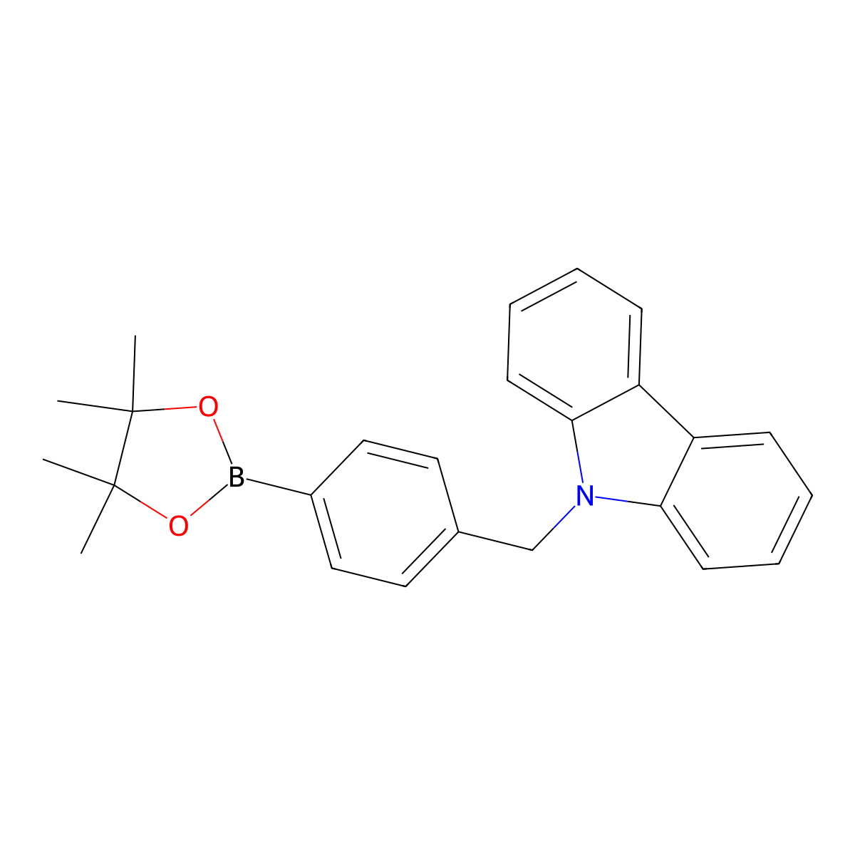 9-[4-(4,4,5,5-Tetramethyl-[1,3,2]dioxaborolan-2-yl)-benzyl]-9H-carbazole molecular structure, CAS 1315281-51-6