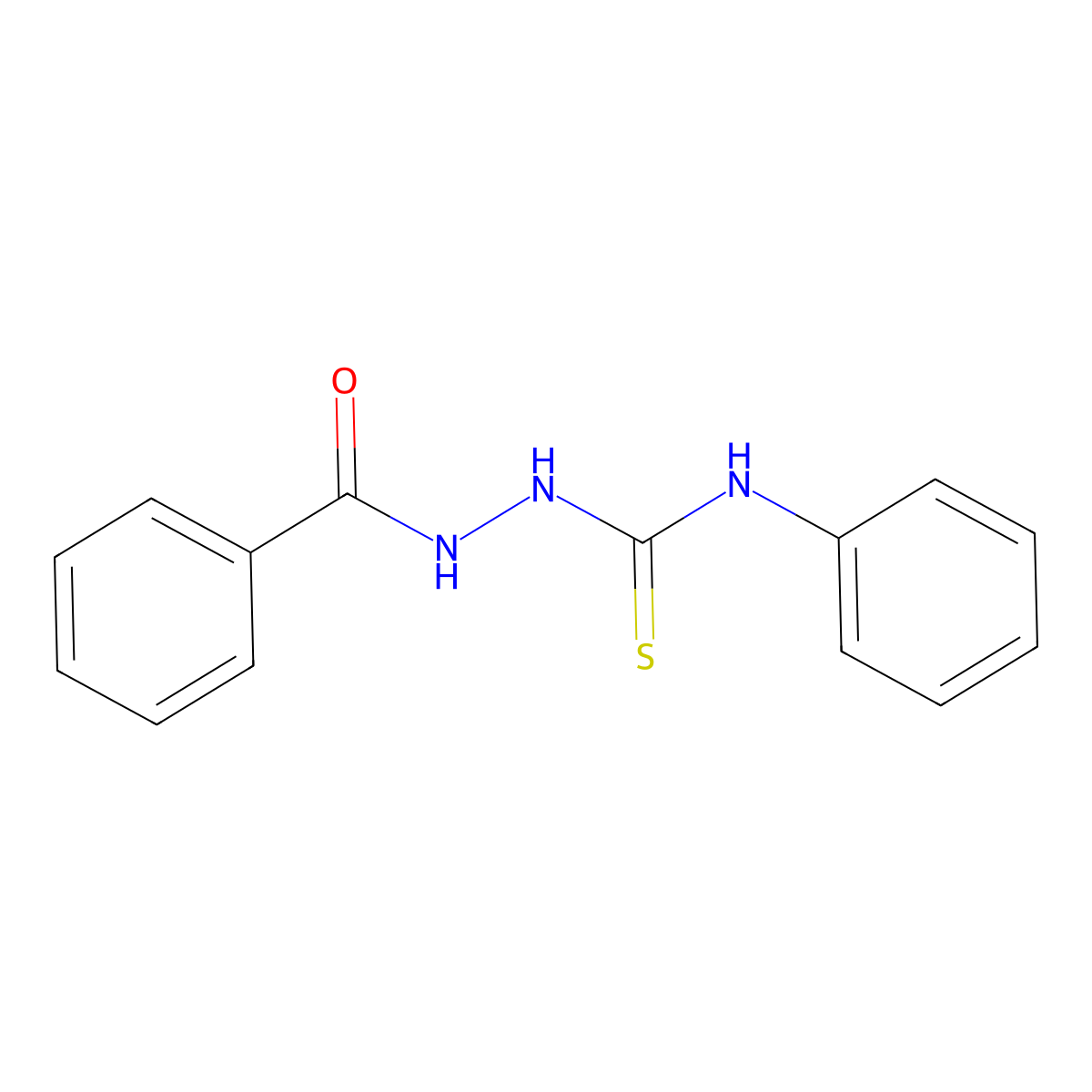 1-Benzoyl-4-phenyl-3-thiosemicarbazide molecular structure, CAS 13153-01-0