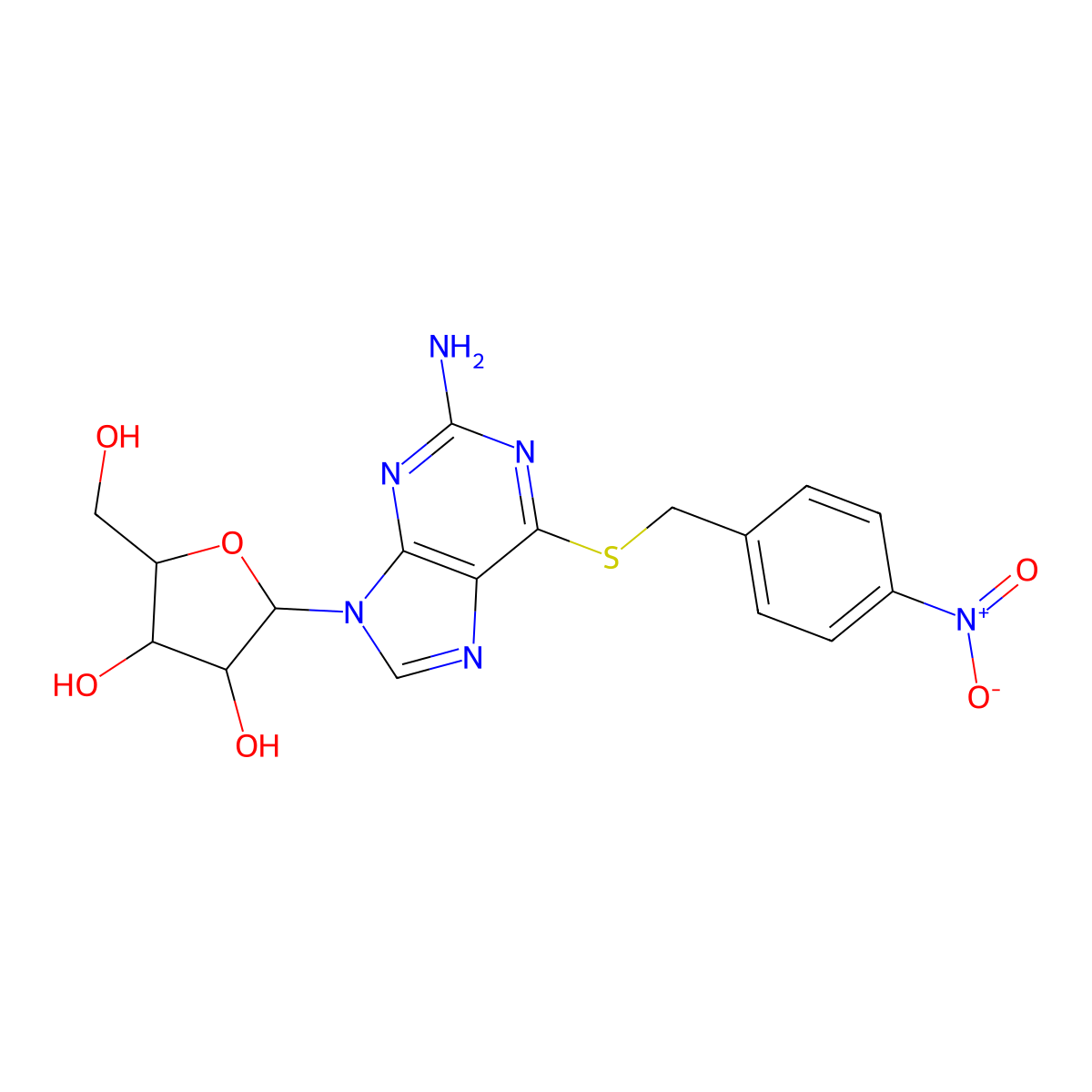 6-(4-Nitrobenzylthio)guanosine molecular structure, CAS 13153-27-0