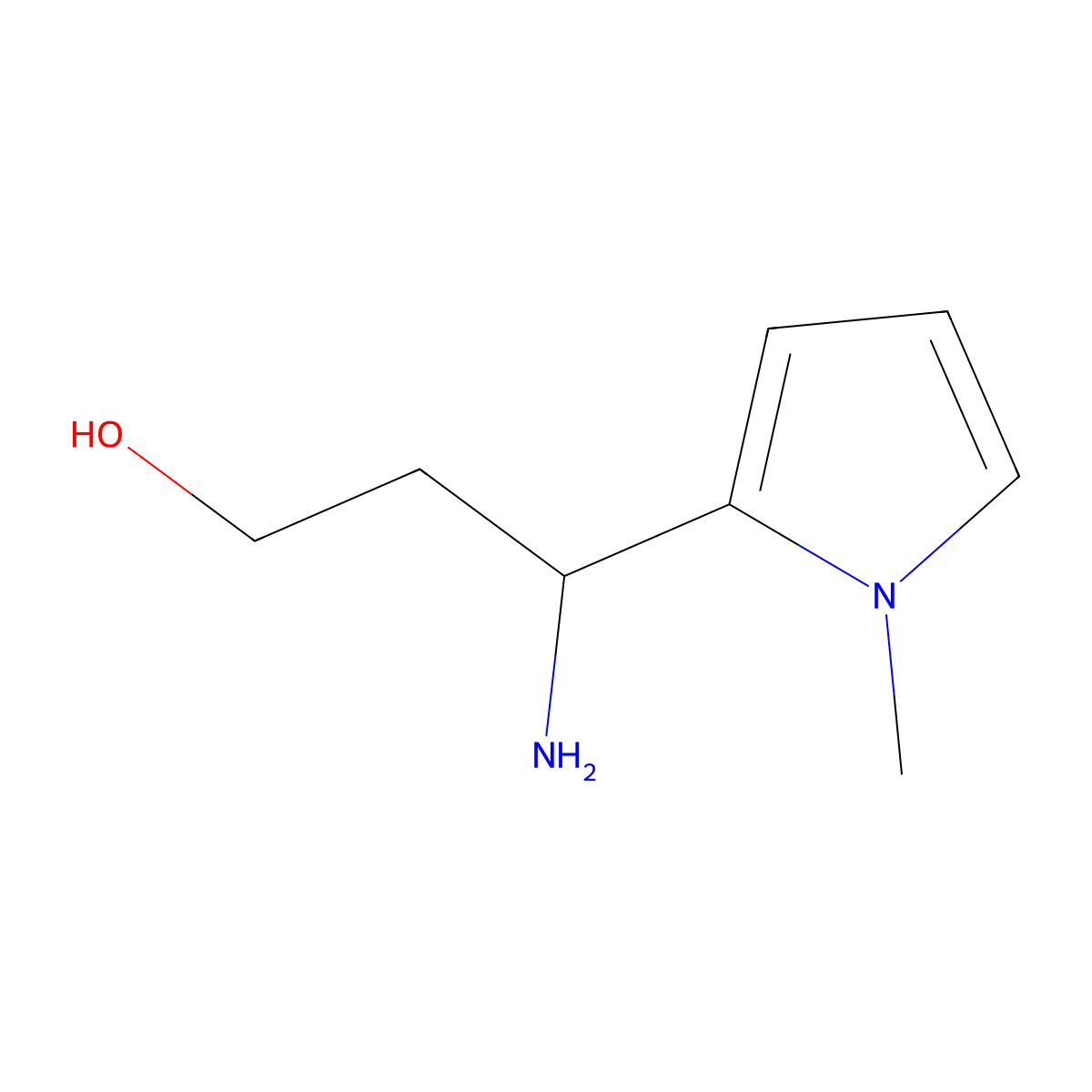 3-amino-3-(1-methyl-1H-pyrrol-2-yl)propan-1-ol molecular structure, CAS 1315304-17-6