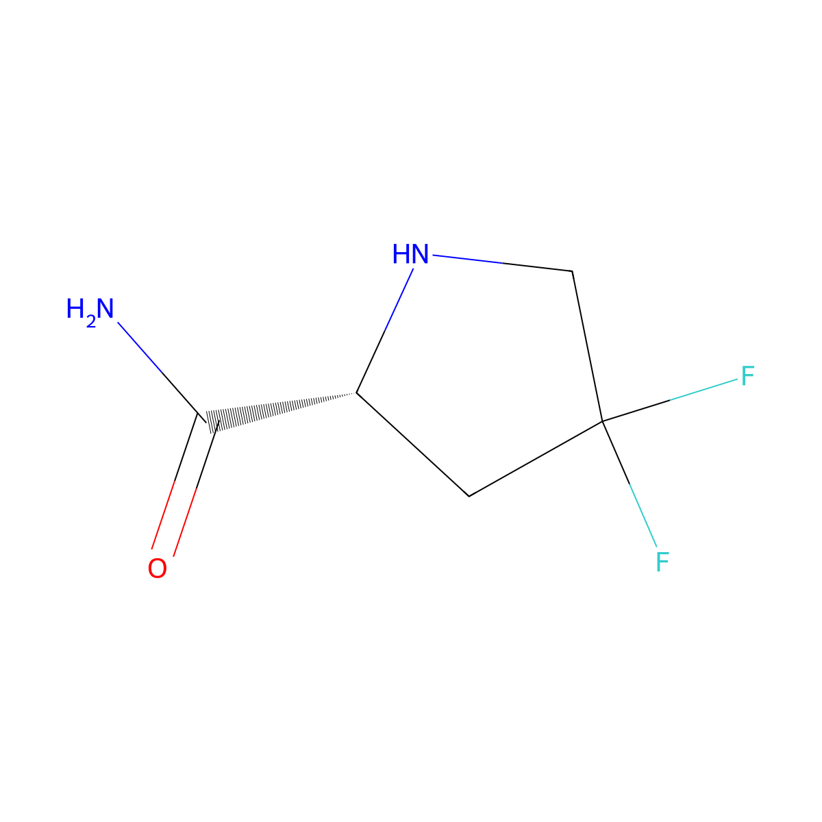 (R)-4,4-Difluoropyrrolidine-2-carboxamide molecular structure, CAS 1315304-75-6