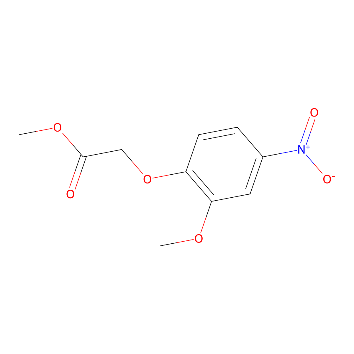 Methyl (2-methoxy-4-nitrophenoxy)acetate molecular structure, CAS 131531-87-8