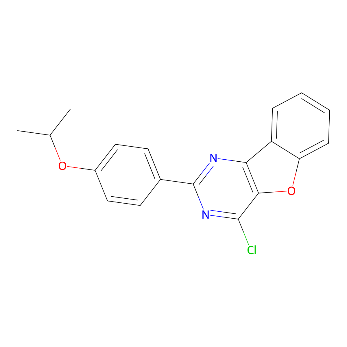 4-Chloro-2-(4-isopropoxyphenyl)benzofuro[3,2-d]pyrimidine molecular structure, CAS 1315326-77-2