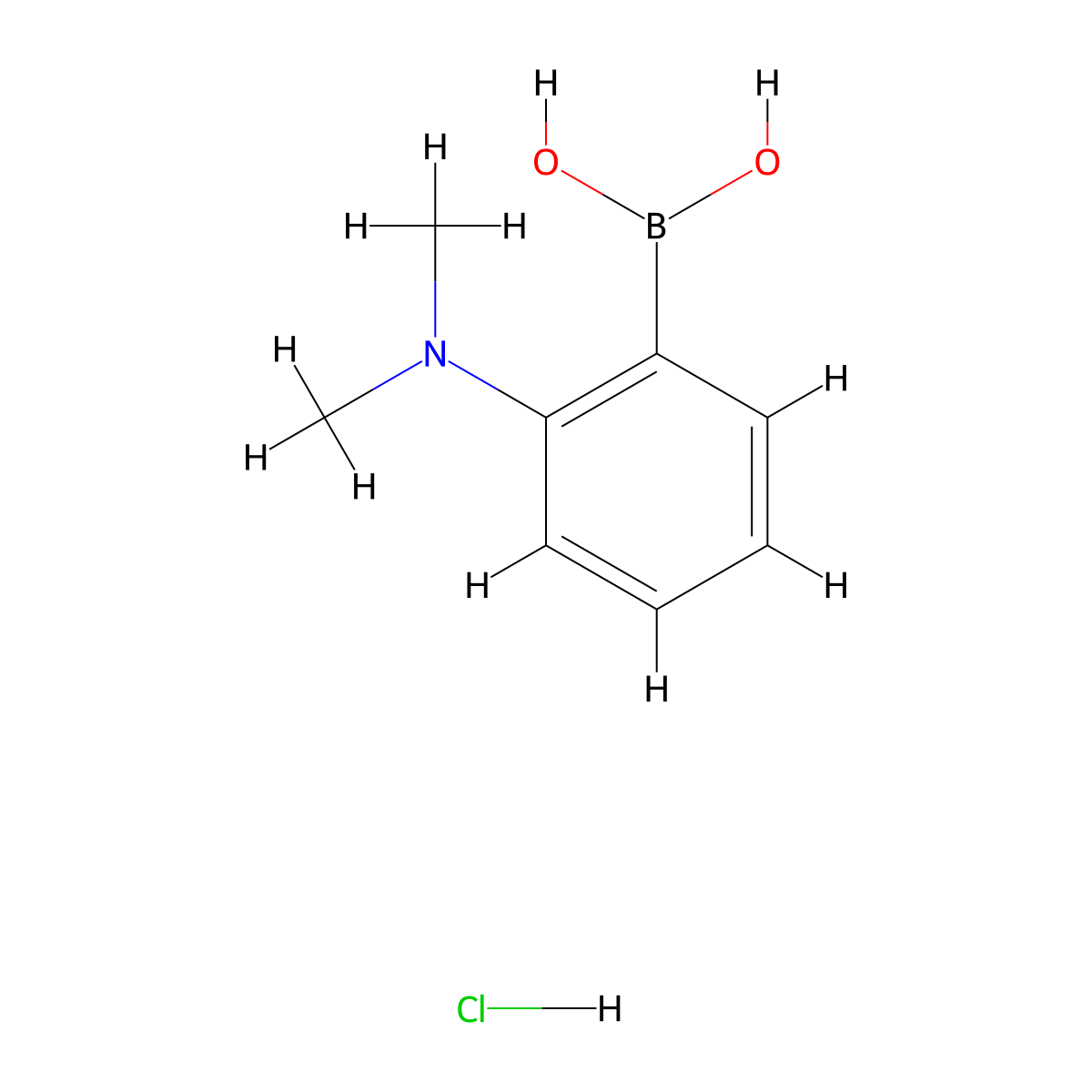 (2-(Dimethylamino)phenyl)boronic acid hydrochloride molecular structure, CAS 1315335-14-8