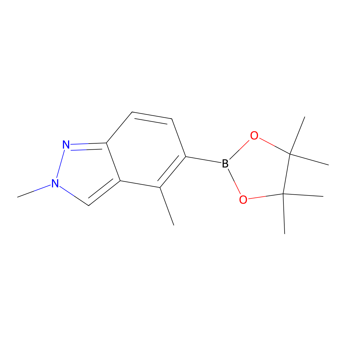 2,4-Dimethyl-5-(4,4,5,5-tetramethyl-1,3,2-dioxaborolan-2-yl)-2H-indazole molecular structure, CAS 1315335-61-5