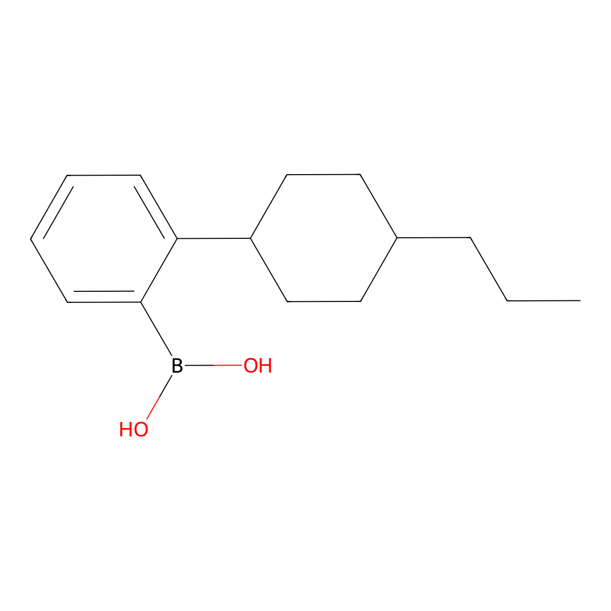 Boronic acid, B-[2-(4-propylcyclohexyl)phenyl]- molecular structure, CAS 1315335-67-1