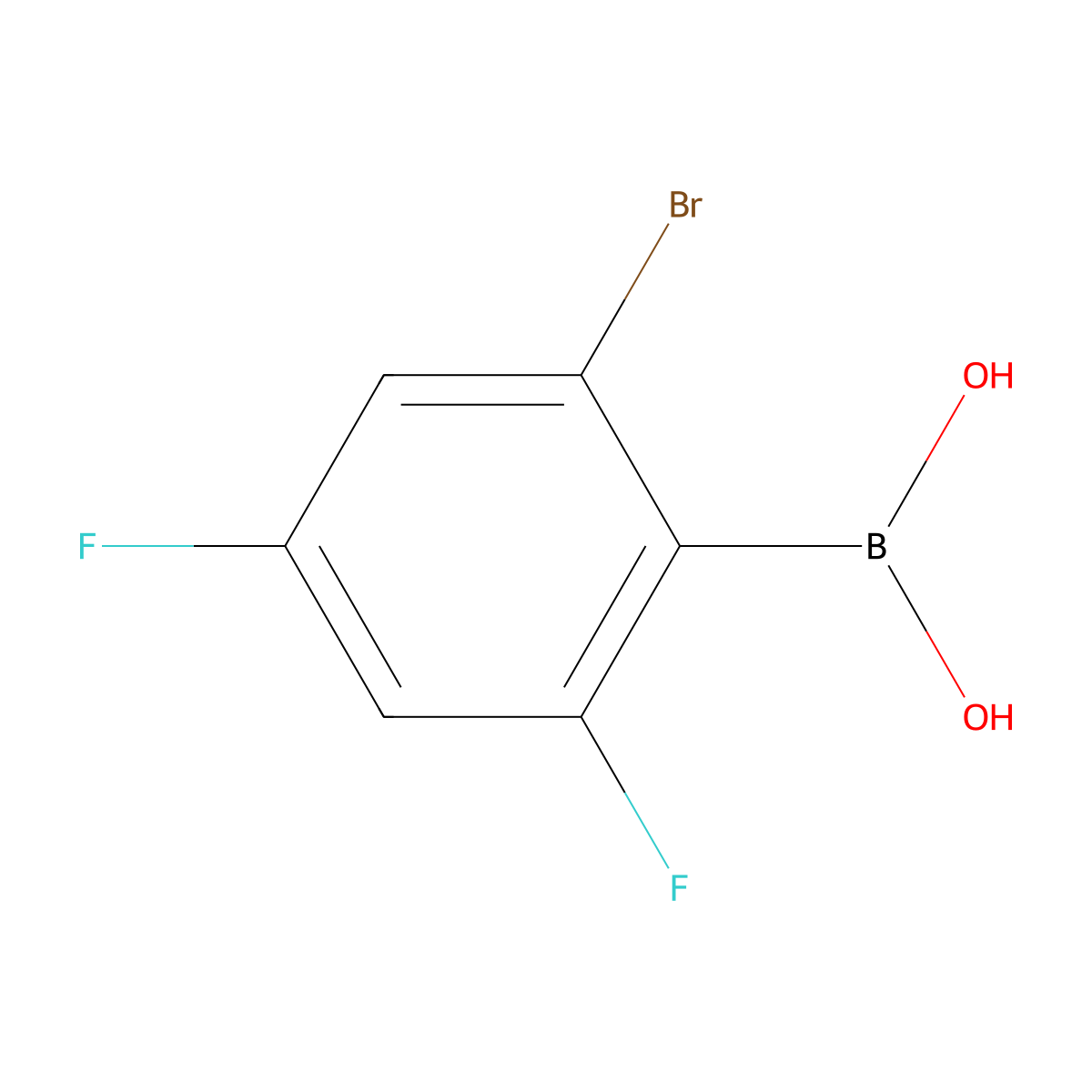 (2-Bromo-4,6-difluorophenyl)boronic acid molecular structure, CAS 1315339-48-0