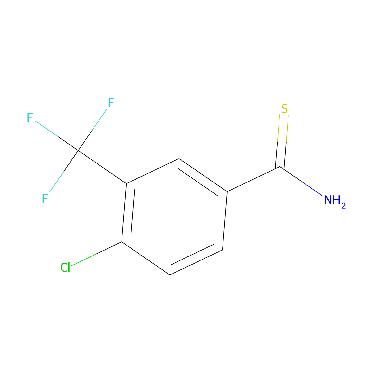 4-Chloro-3-trifluoromethyl-thiobenzamide molecular structure, CAS 1315339-86-6