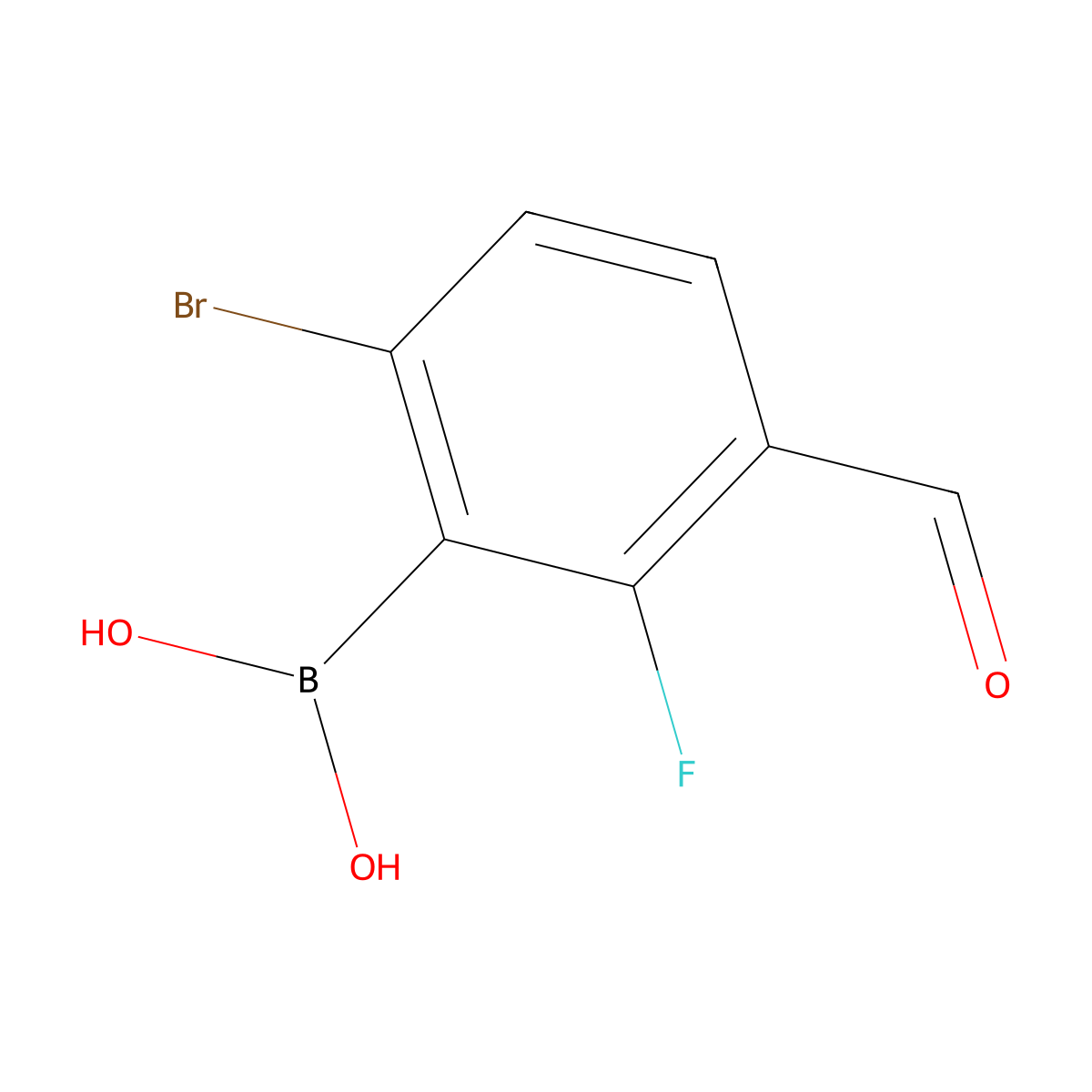 (6-Bromo-2-fluoro-3-formylphenyl)boronic acid molecular structure, CAS 1315340-55-6